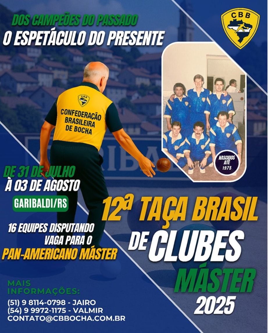 Capa da galeria 12ª Taça Brasil de Clubes – Máster 2025 (Garibaldi/RS)